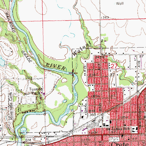 Topographic Map of Walnut Creek, NE
