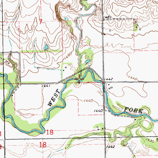 Topographic Map of Walnut Creek, NE