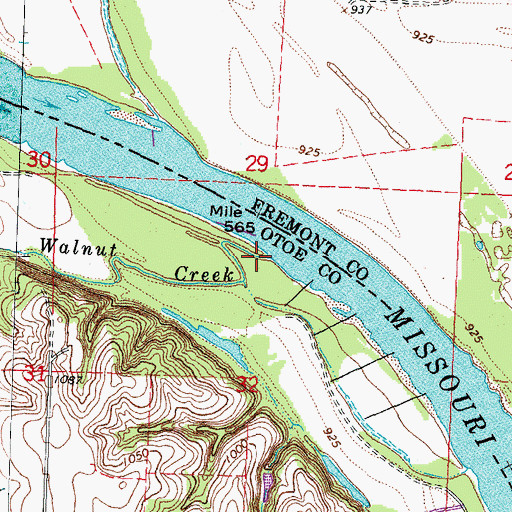 Topographic Map of Walnut Creek, NE