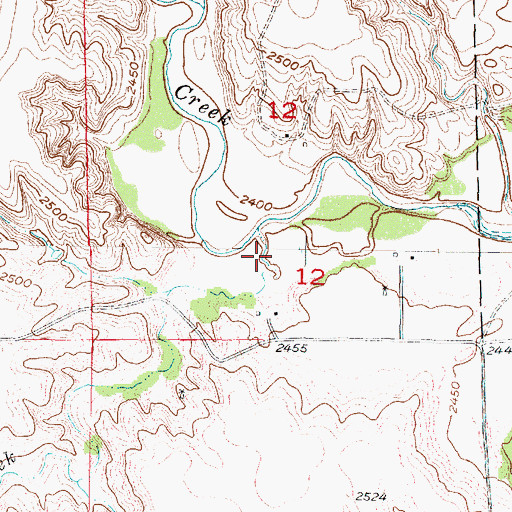 Topographic Map of Walnut Creek, NE