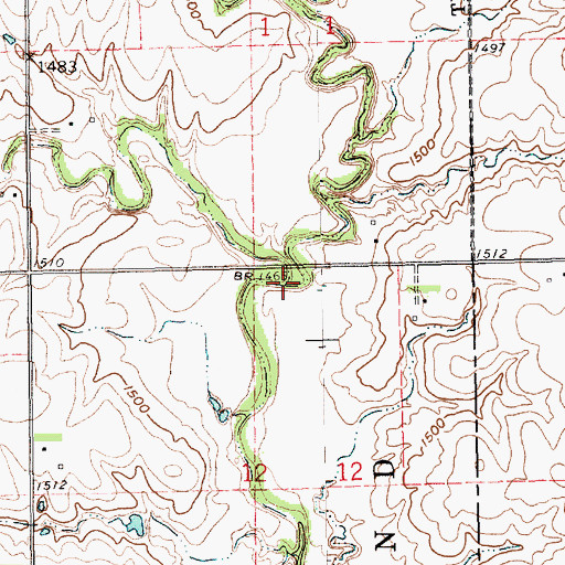 Topographic Map of Walnut Creek, NE