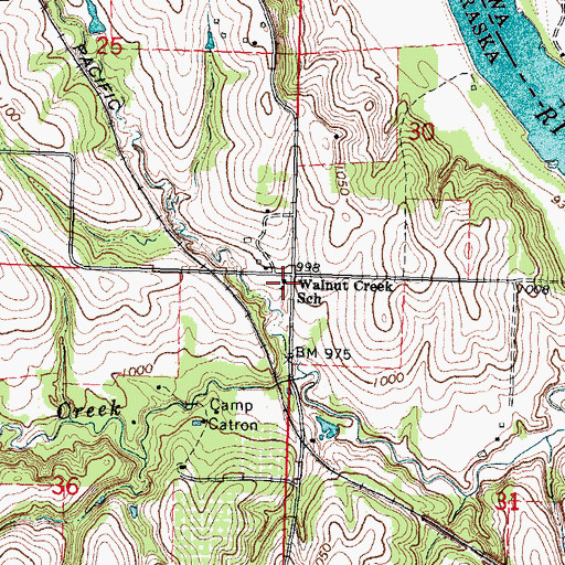 Topographic Map of Walnut Creek School (historical), NE