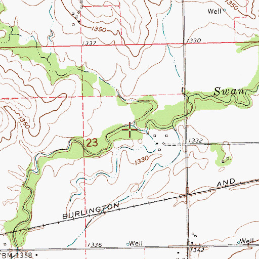 Topographic Map of Walnut Grove Creek, NE
