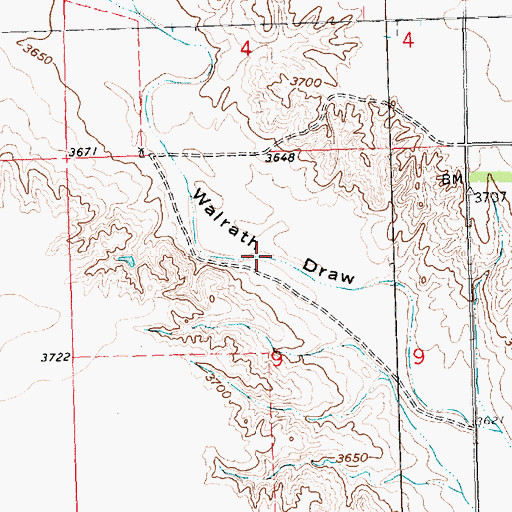 Topographic Map of Walrath Draw, NE