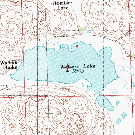Topographic Map of Walters Lake, NE