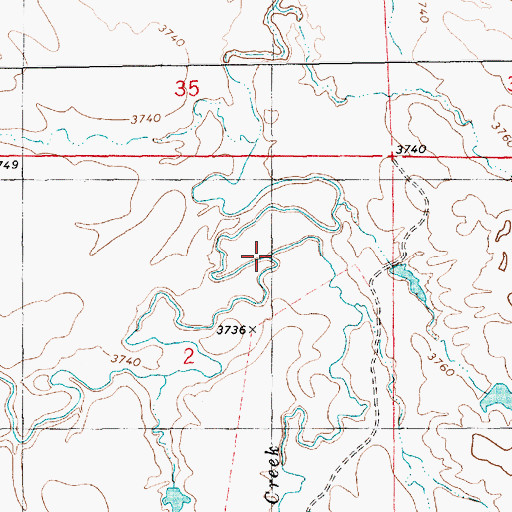 Topographic Map of Warbonnet Creek, NE