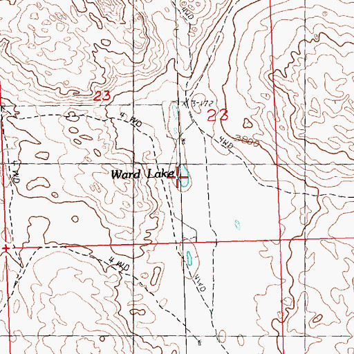 Topographic Map of Ward Lake, NE