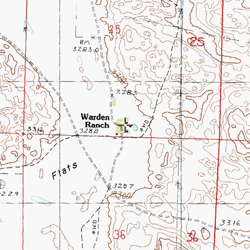 Topographic Map of Warden Ranch, NE