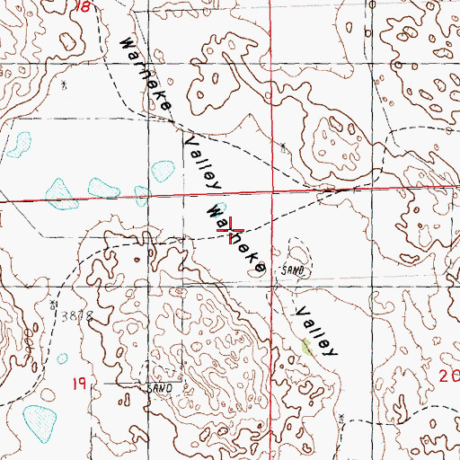 Topographic Map of Warneke Valley, NE