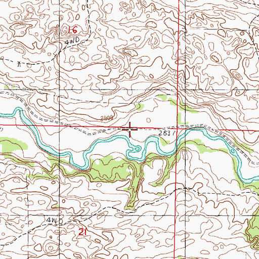 Topographic Map of Warner School, NE