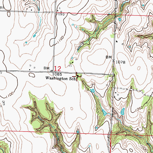 Topographic Map of Washington School (historical), NE