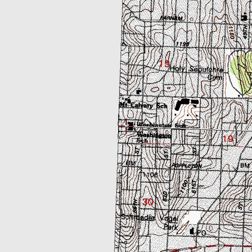 Topographic Map of Washington School, NE