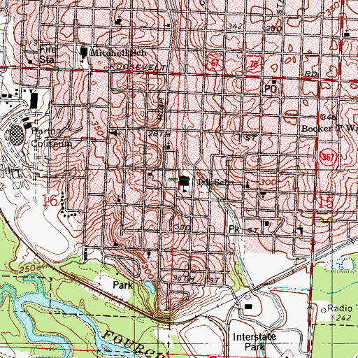 Topographic Map of Ish Elementary School, AR