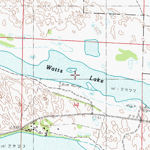 Topographic Map of Watts Lake, NE