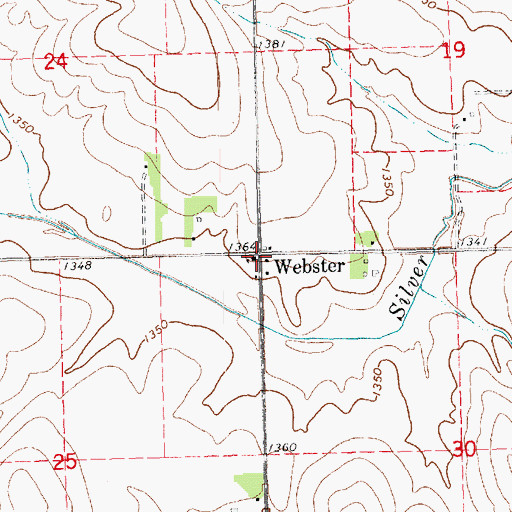 Topographic Map of Webster, NE