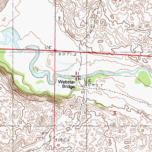 Topographic Map of Webster Bridge, NE