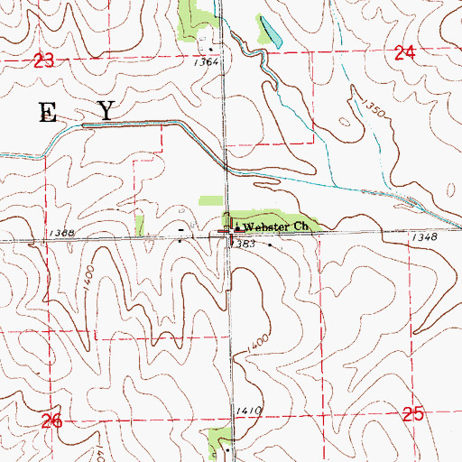 Topographic Map of Webster Church, NE