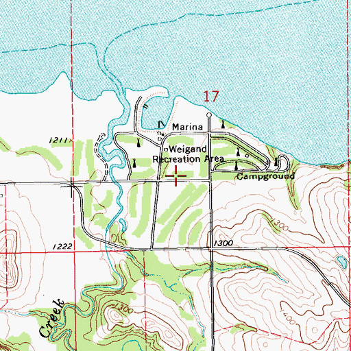 Topographic Map of Weigand Recreation Area, NE