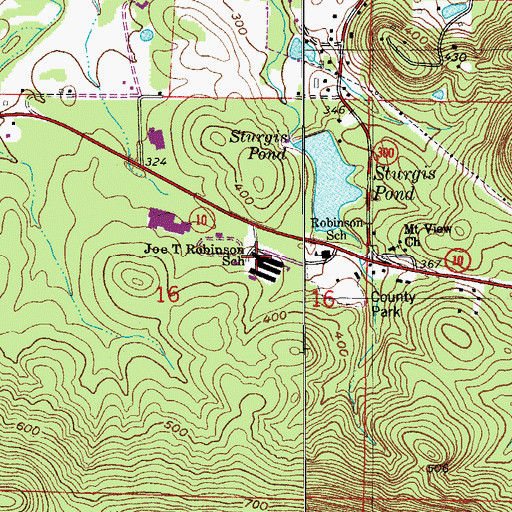 Topographic Map of Robinson Junior High School, AR