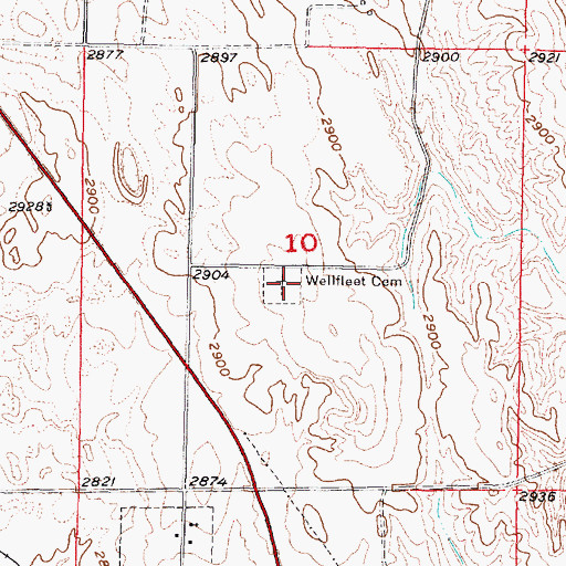 Topographic Map of Wellfleet Cemetery, NE