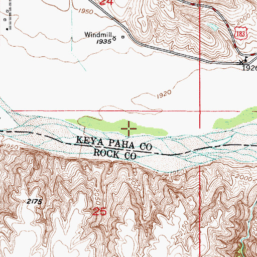 Topographic Map of Wentworth Creek, NE