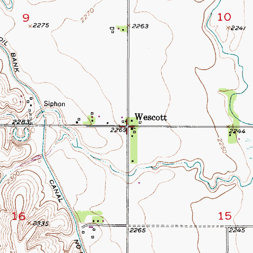 Topographic Map of Wescott, NE