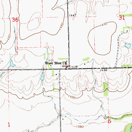Topographic Map of West Blue Church, NE