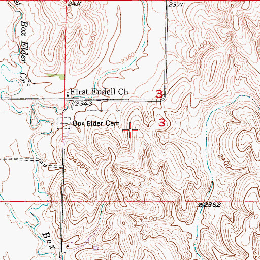 Topographic Map of West Box Elder Creek, NE