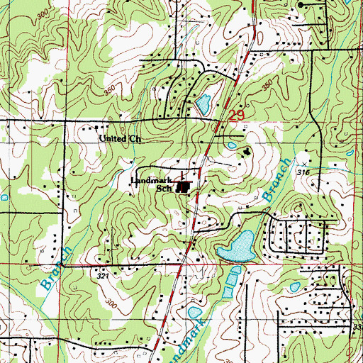 Topographic Map of Landmark Elementary School, AR