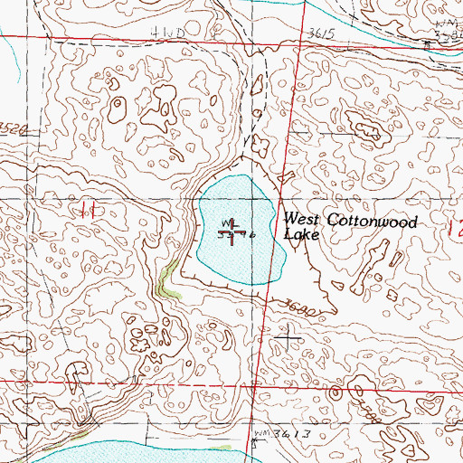 Topographic Map of West Cottonwood Lake, NE