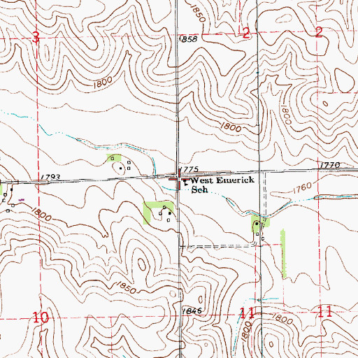 Topographic Map of West Emerick School, NE
