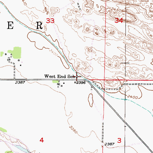 Topographic Map of West End School, NE
