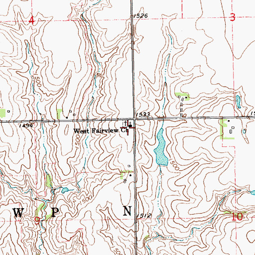 Topographic Map of West Fairview Church, NE