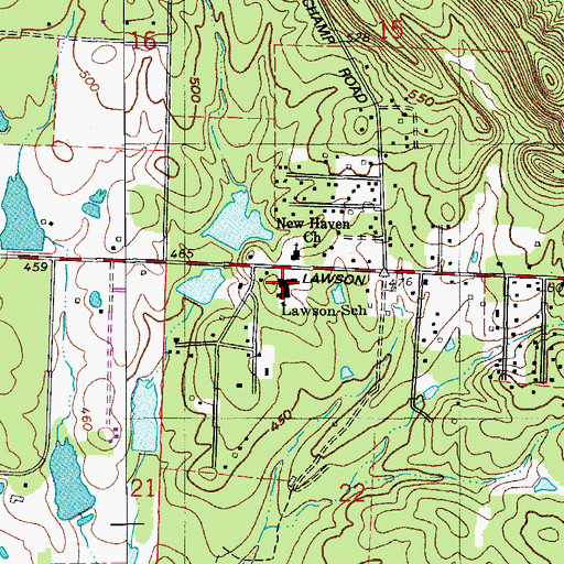 Topographic Map of Lawson Elementary School, AR