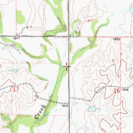 Topographic Map of West Fork Farmers Creek, NE