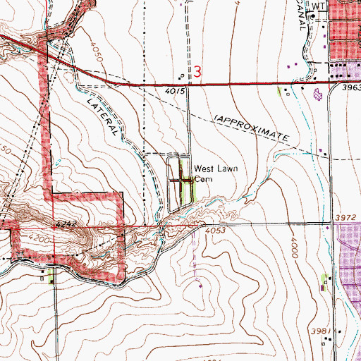 Topographic Map of West Lawn Or Westlawn Cemetery, NE