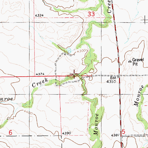 Topographic Map of West Monroe Creek, NE