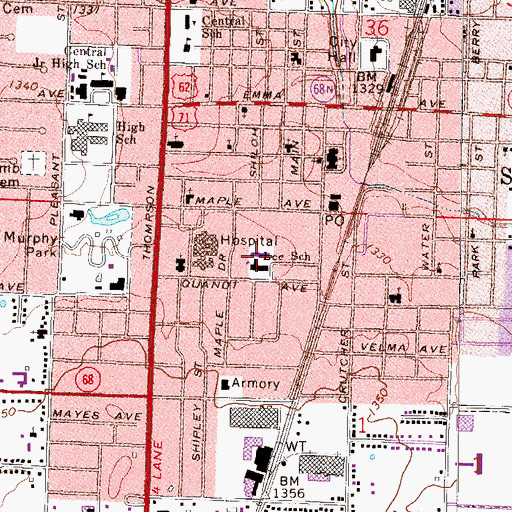 Topographic Map of Lee Elementary School, AR