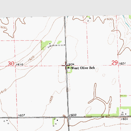 Topographic Map of West Olive School, NE