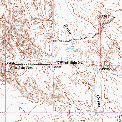 Topographic Map of West Side School, NE