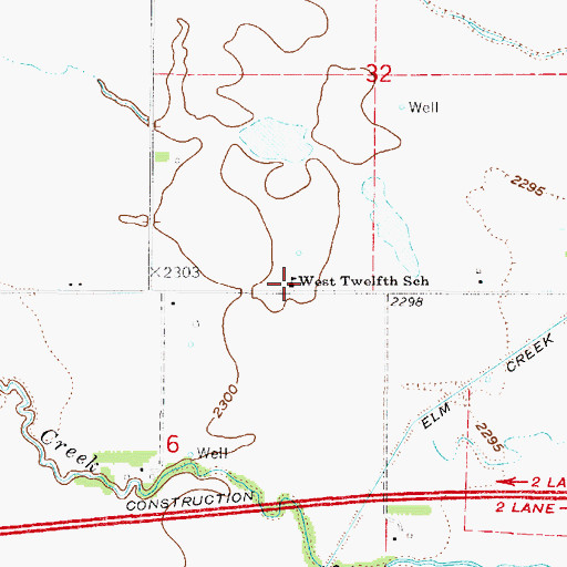 Topographic Map of West Twelfth School, NE
