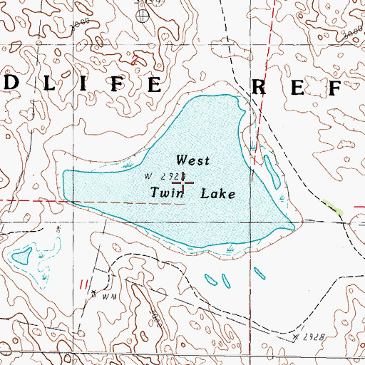 Topographic Map of West Twin Lake, NE