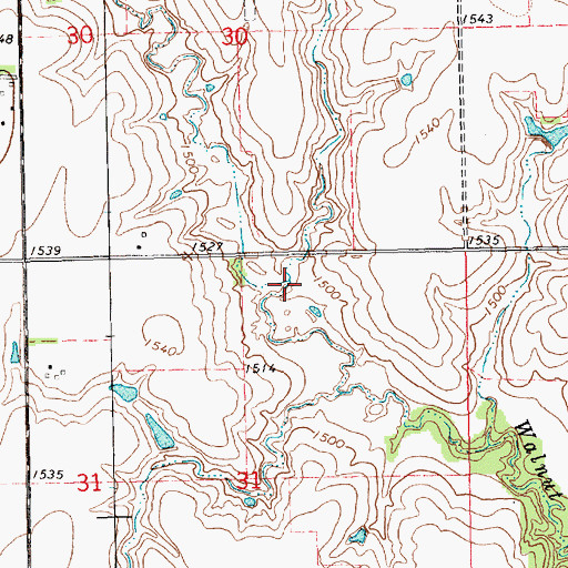Topographic Map of West Walnut Creek, NE