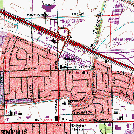 Topographic Map of Maddox Elementary School, AR
