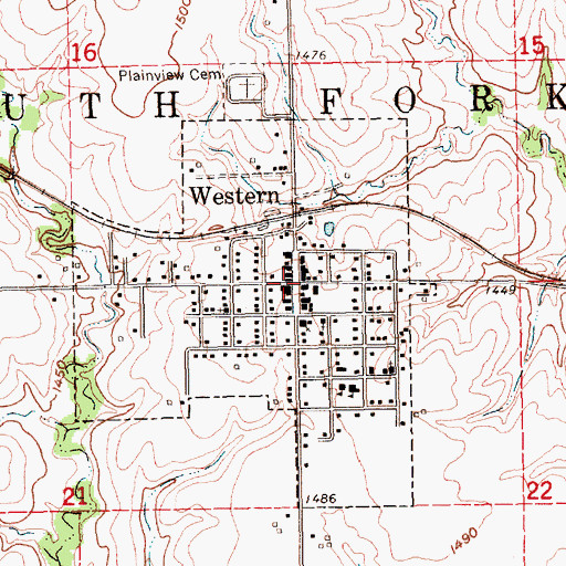 Topographic Map of Western, NE
