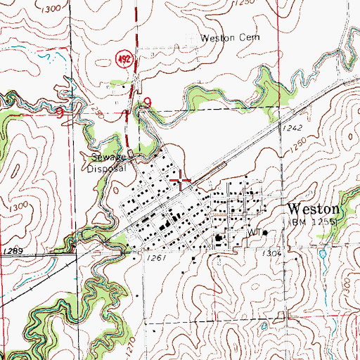 Topographic Map of Weston, NE