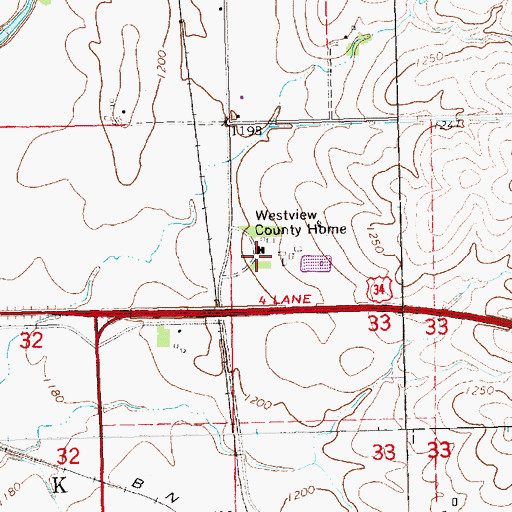 Topographic Map of Westview County Home, NE