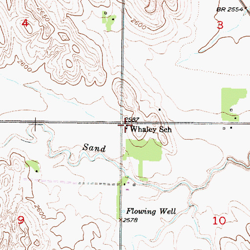 Topographic Map of Whaley School (historical), NE