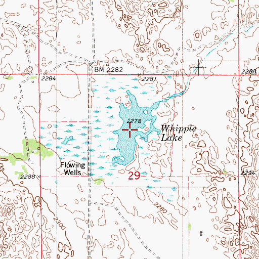 Topographic Map of Whipple Lake, NE
