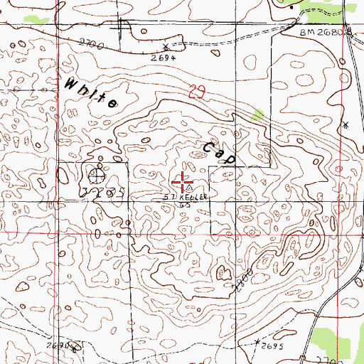 Topographic Map of White Cap Hill, NE